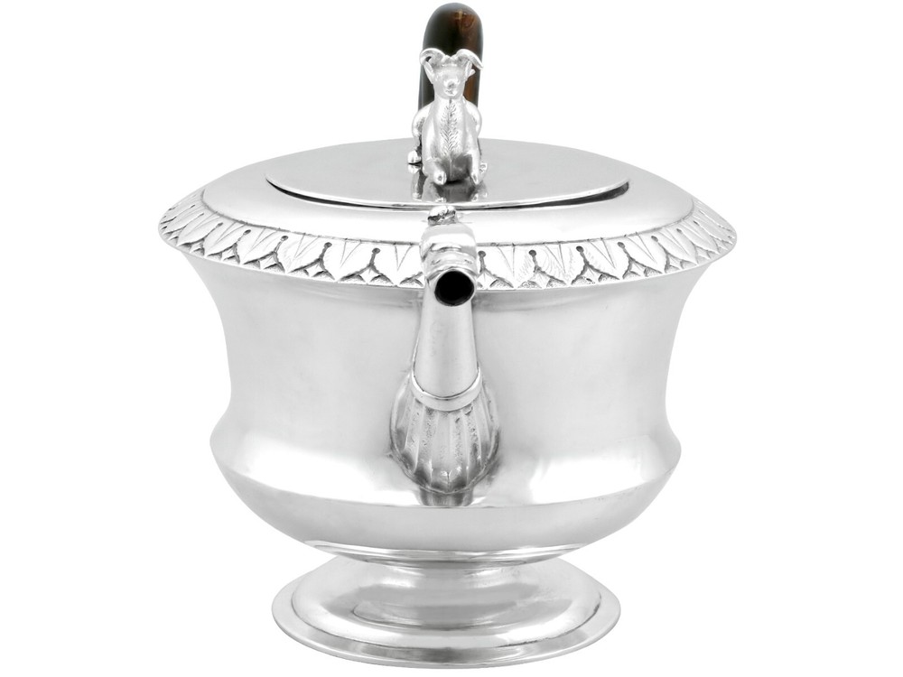 Antique 1800s German Silver Teapot
