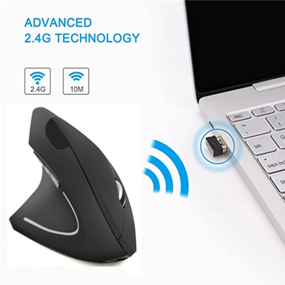 Left Handed Vertical Mouse Wireless Rechargeable Ergonomic