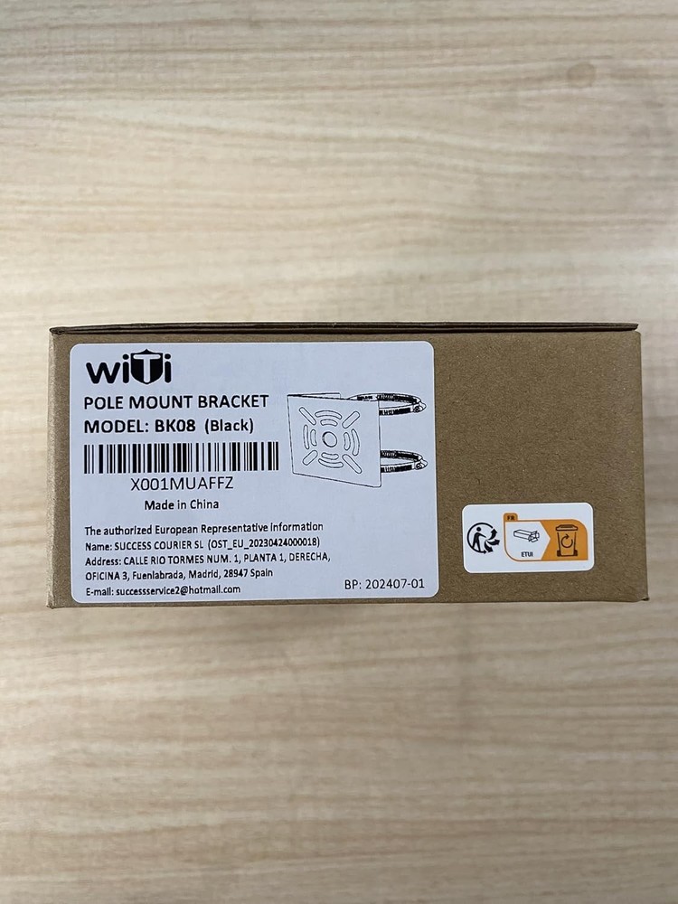 WiTi Universal Vertical Pole Mount for Security Camera, Solid Small, Black