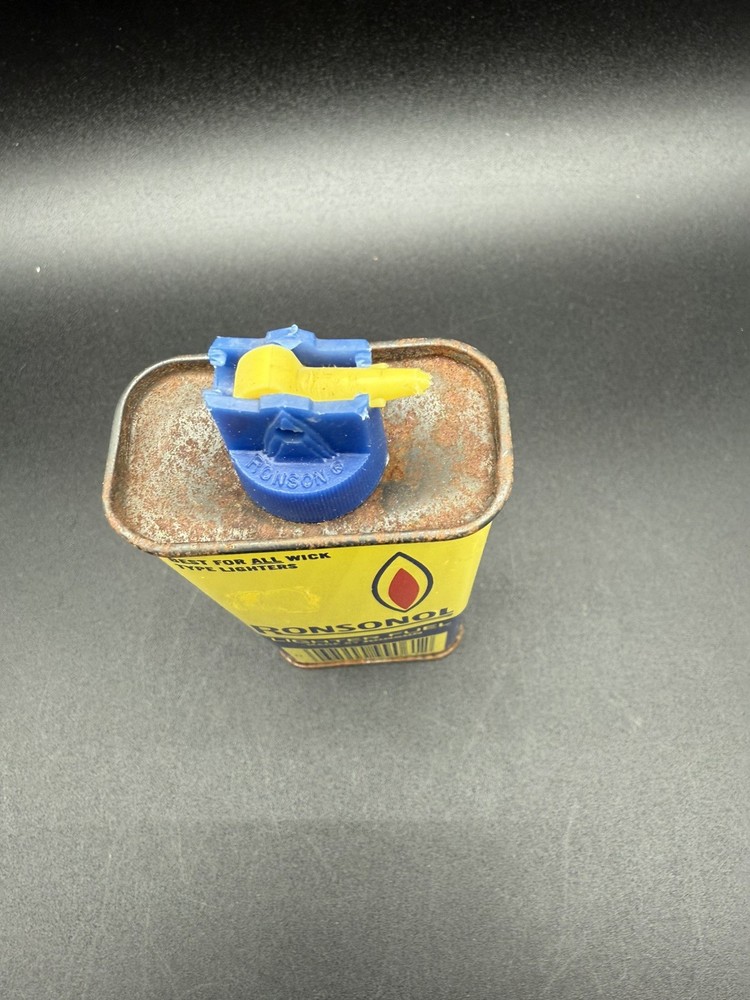 Vintage Ronsonol Lighter Fuel - Empty Tin Can- 57 Cents