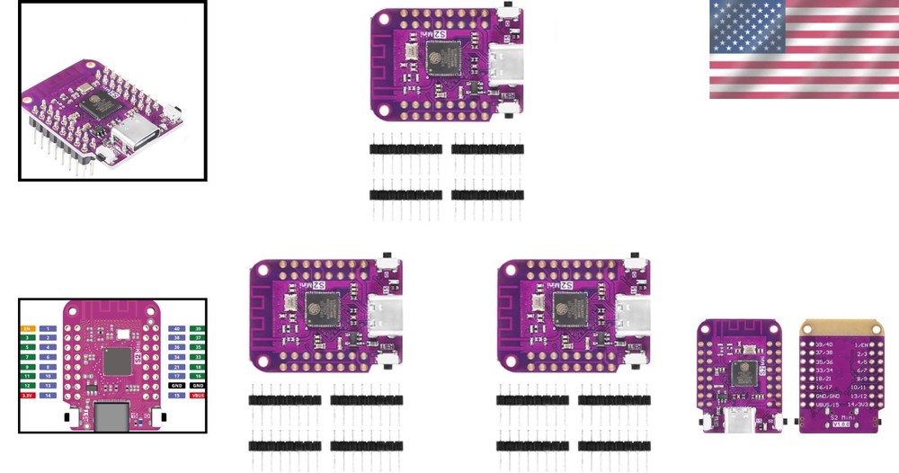 Versatile 3-Pack of S2 Mini WiFi Boards - 4MB Flash for Advanced Projects