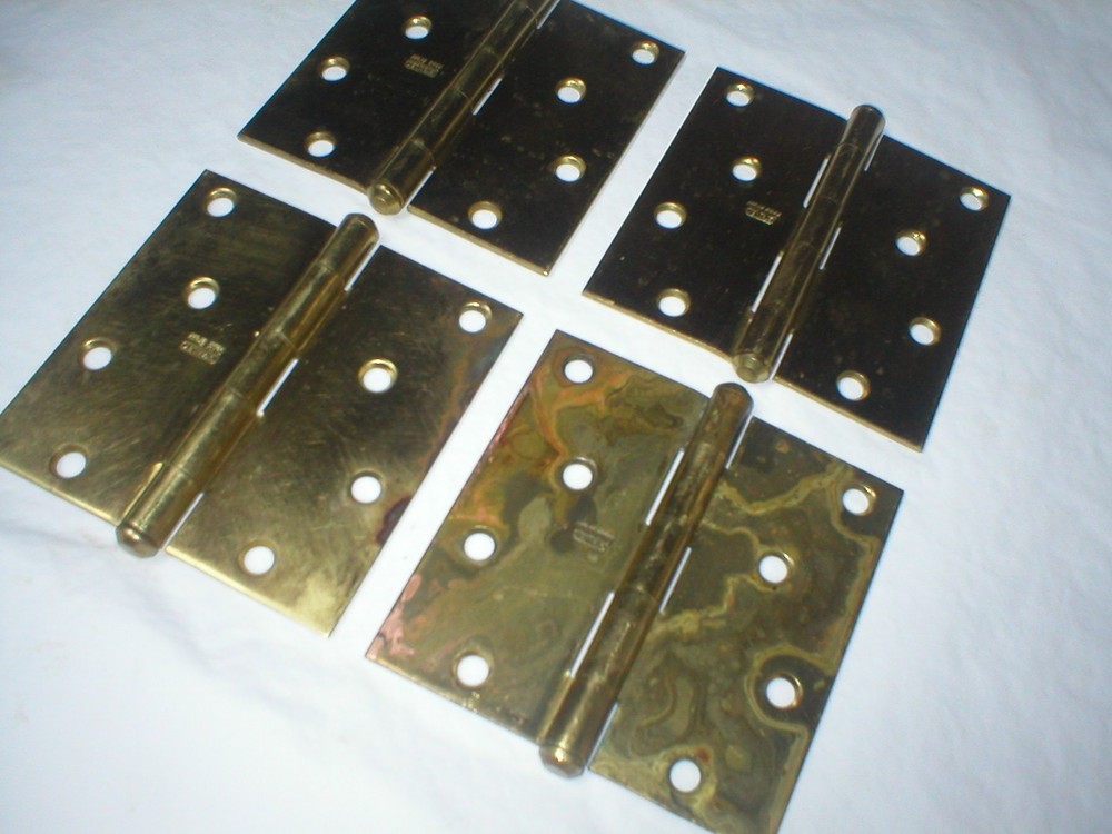 Vintage Stanley Solid Brass 4" Hinge Pair