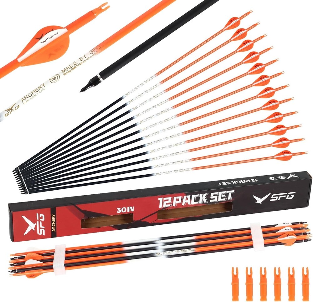 SPG Archery Arrows for Compound Bow - 30 Inch Bow, Orange