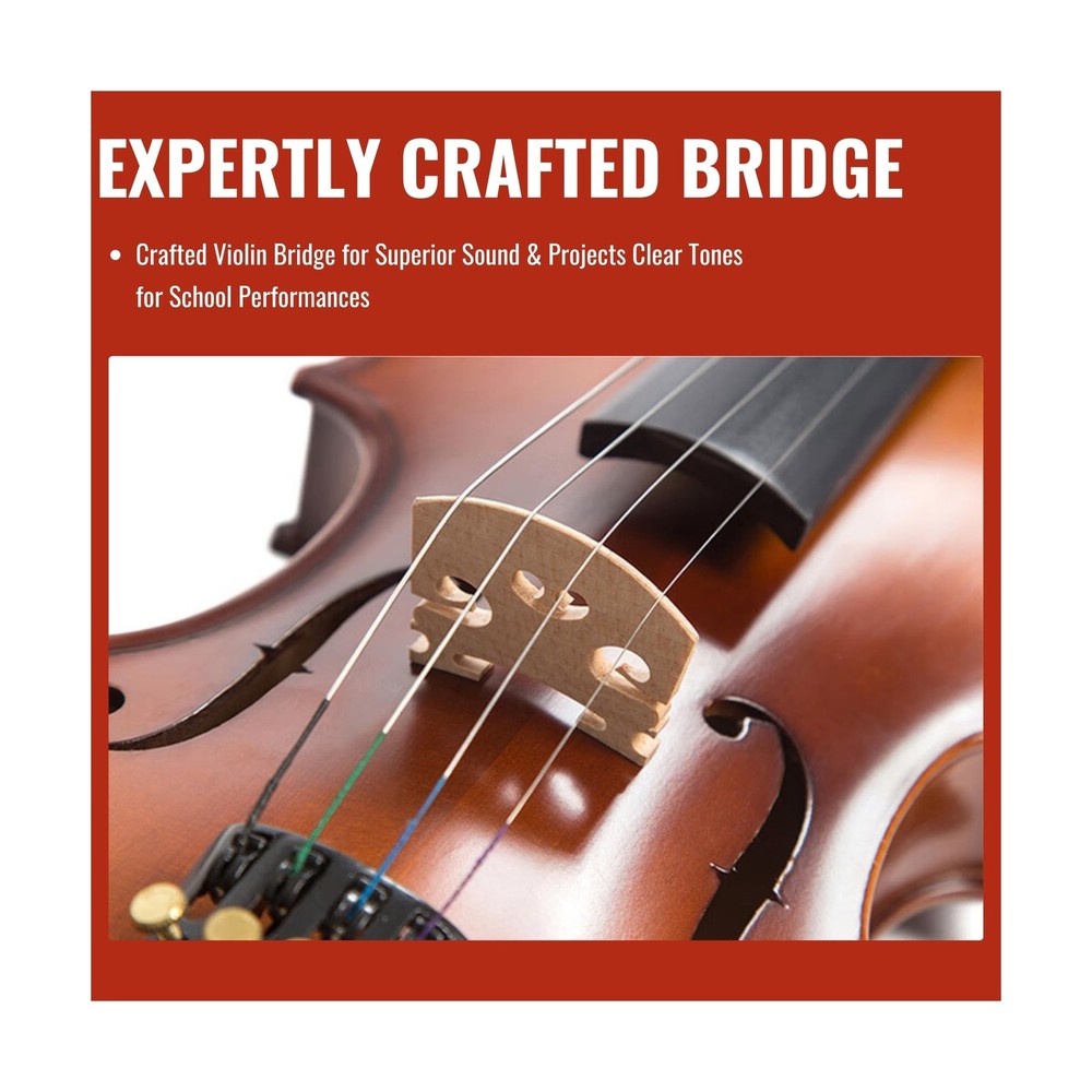 1/2 Size Violin for Kids, Half Size Fiddle - Solid Spruce & Maple with Lightw...