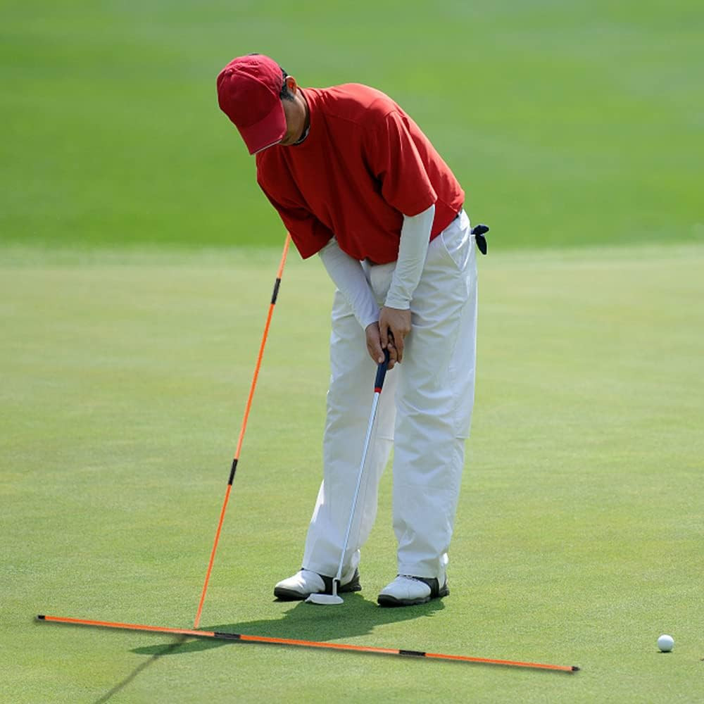 Golf Alignment Sticks (Pack of 2) 48-Inch Collapsible Golf Alignment Sticks for