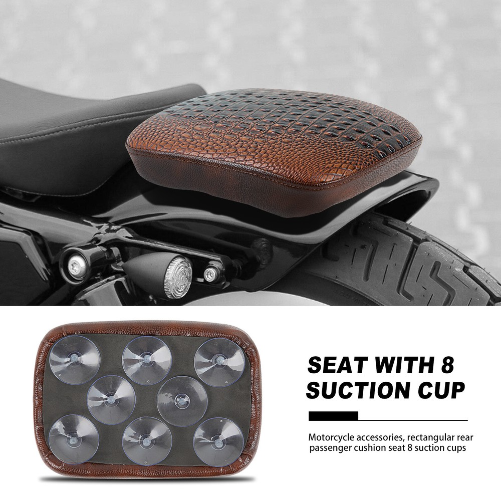For Harley Motorcycle Pillion Passenger Pad Seat 8 Suction Cup Pad Rectangular
