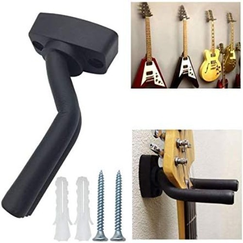Modern Adjustable Guitar Hanger Set - 2 Pack Wall Mount for Instruments, 60 lbs