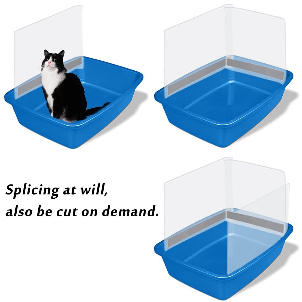 3 Pack Cat Litter Box Pee Shields High Side Open Top Kitty Litter Pan Shield