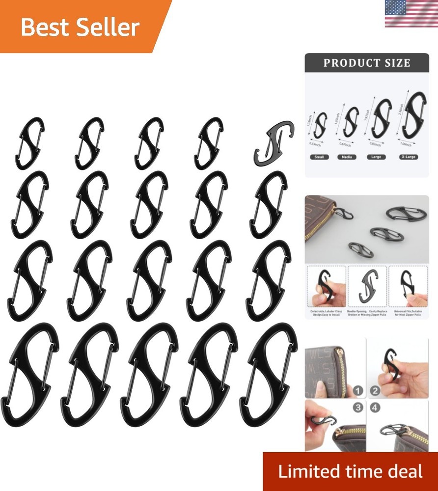 Zipper Clips Anti Theft, 20 Pcs Zipper Pull Locks for Backpacks, Double-Sided...