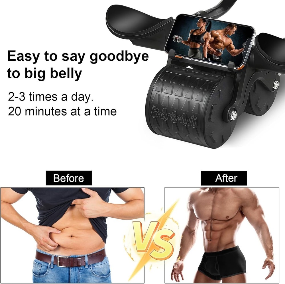 New 2026 Ab Roller with Elbow Support & Automatic Rebound - Build Core Strength