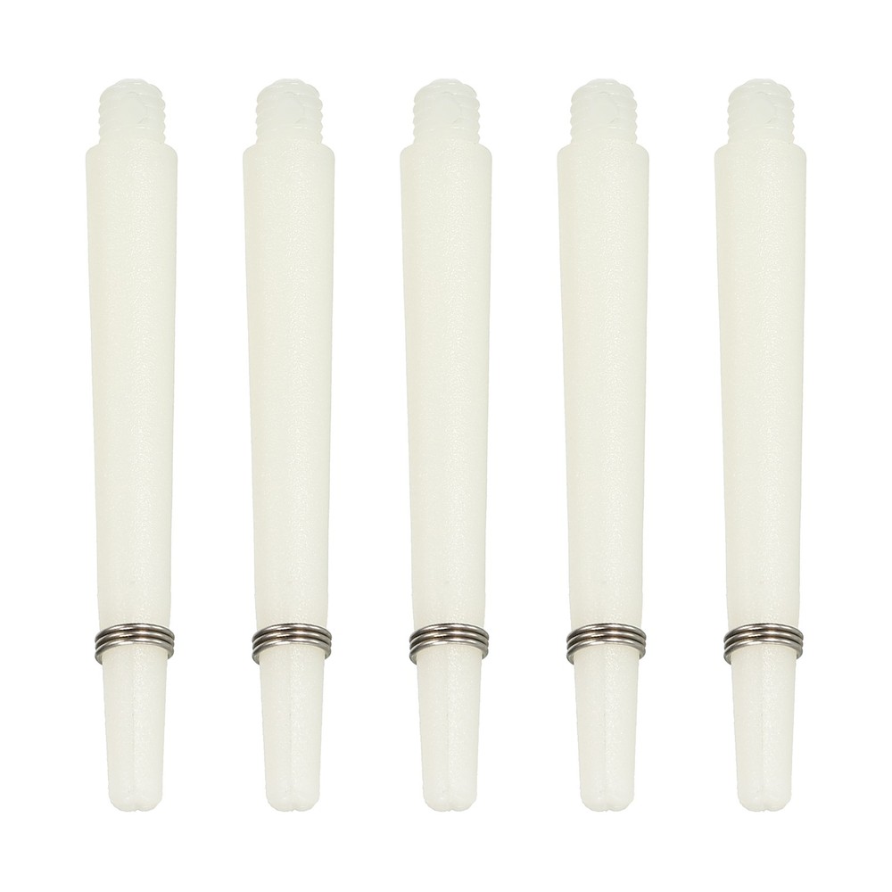 45mm Plastic Dart Shafts, 30 Pack Medium 2BA Thread Dart Stems, White