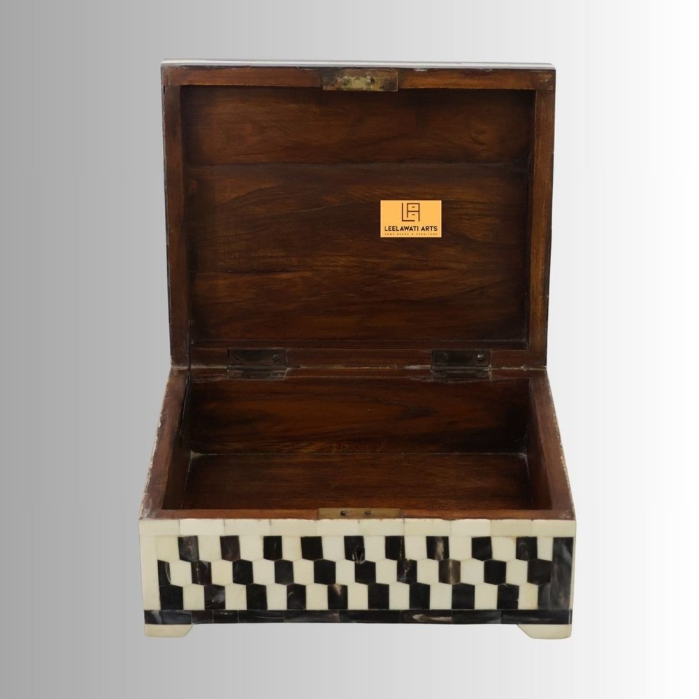 Bone Inlay Decorative Box Black And White Box