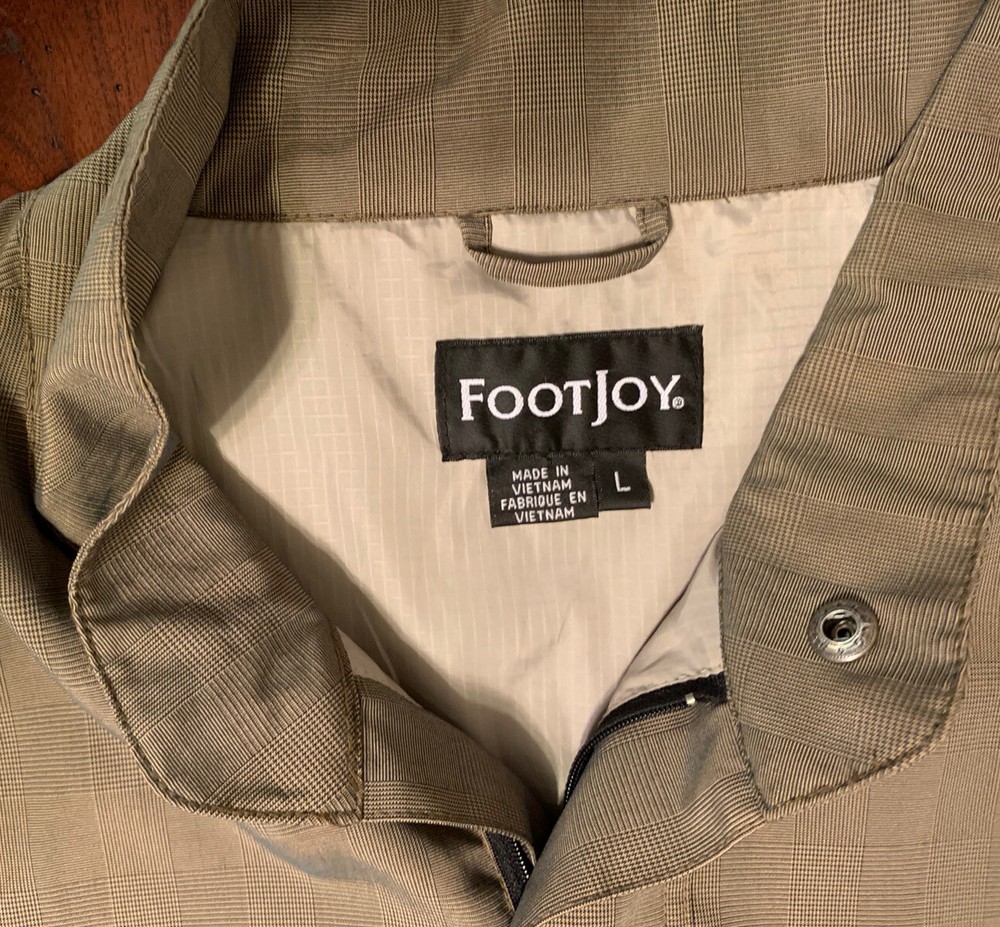 Footjoy 1/2 Zip Pullover Windbreaker Golf - Olive Green - Large Plain Blank