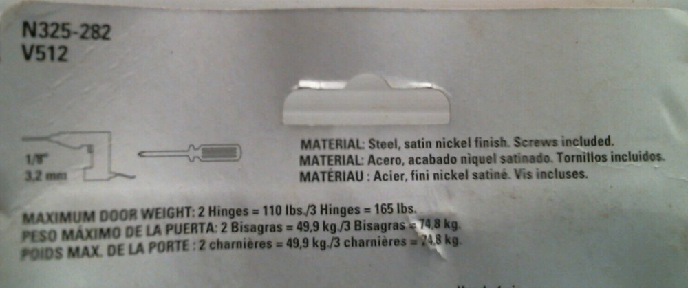 National Hardware 4" Removable Pin Hinge, Silver (N325-282) FS