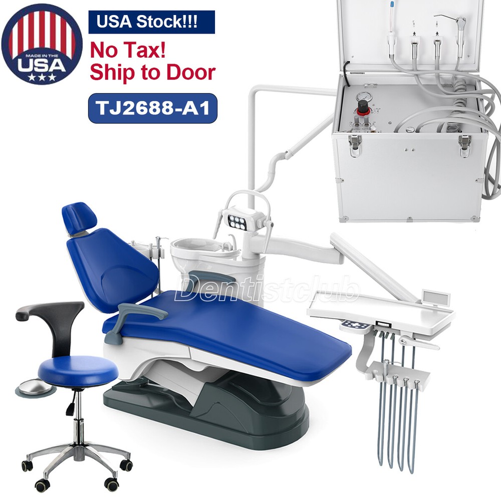 Dental Unit Chair DC Motor+Stool Computer Controlled /Portable Suction Unit 4H