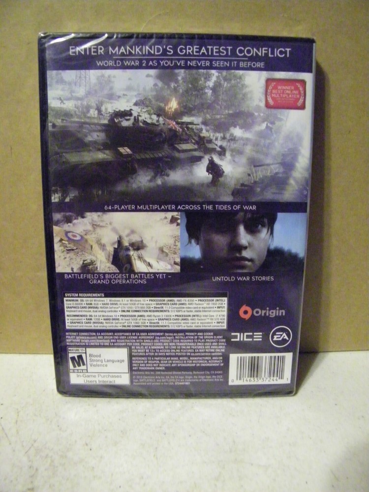 Electronic Arts Battlefield V- PC New Game In Plastic Never Opened