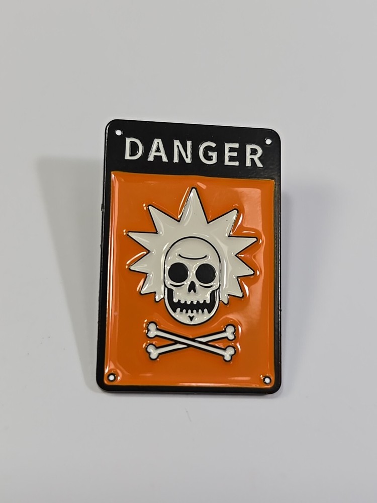 Rick and Morty Danger Sign Lapel Pin *