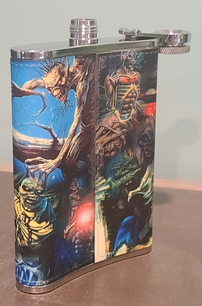 Iron Maiden: Collage #3 custom made 8 oz flask NEW (can make other ideas!)
