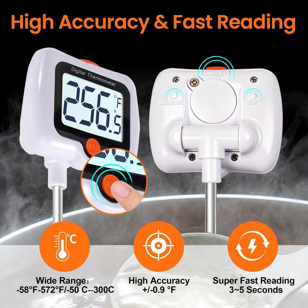 Candy Thermometer for Candy Making with Pot Clip,Best Instant Read Thermometer D