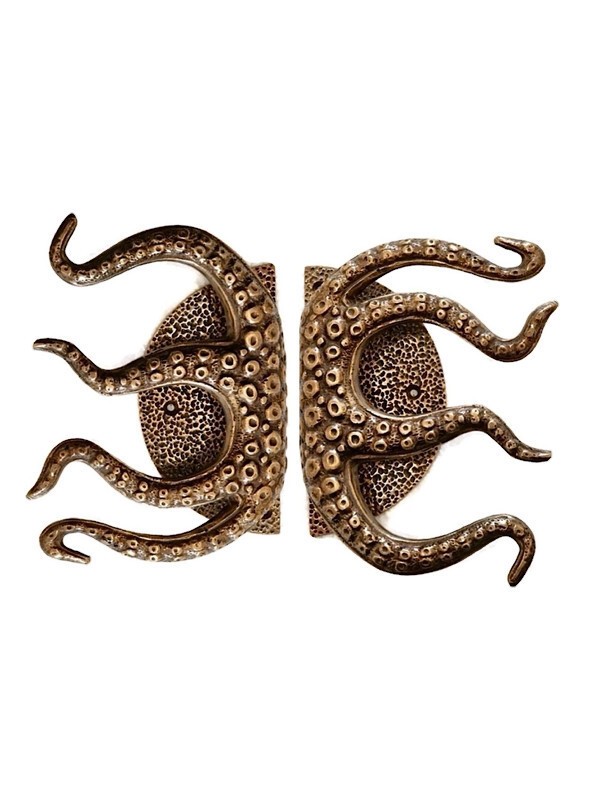 1 complete set version Small 11" wide Octopus HEAVY brass Stunning Solid heavy