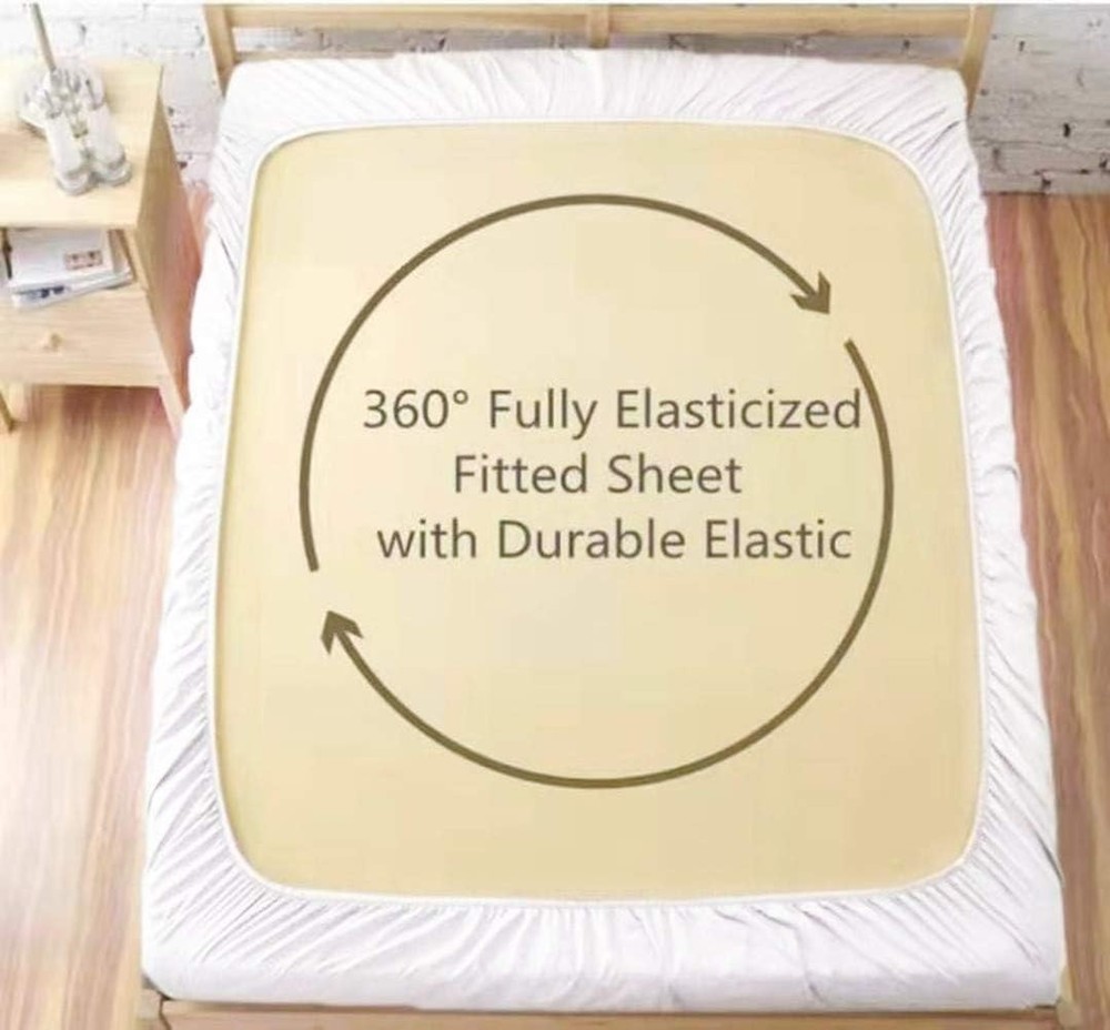 Queen Size Premium Cotton Fitted Sheet Only - 300 Thread Count Queen, White