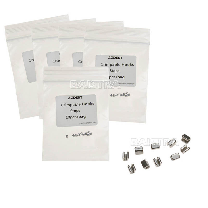 10 Model AZDENT Dental Orthodontic Crimpable Hook Stops Type 10pcs/pack
