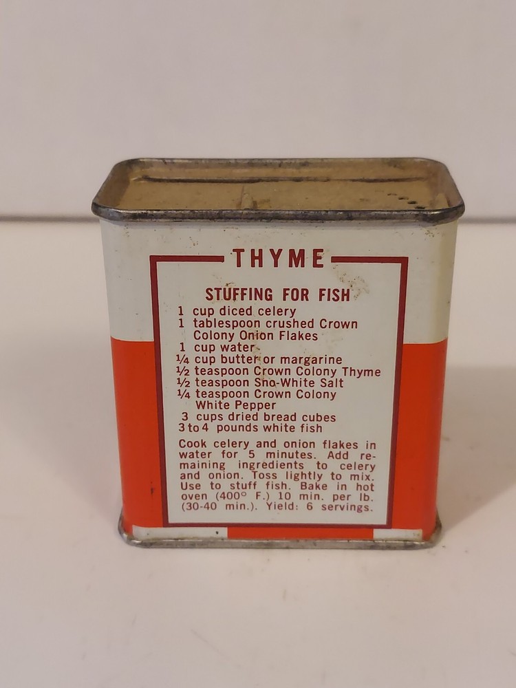 Crown Colony Brand 1963 Thyme Spice Tin