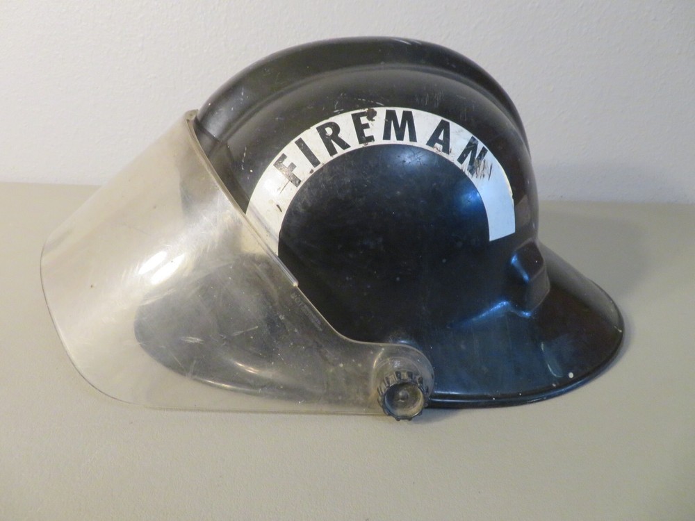 Vintage Firecraft Firefighter Helmet & Shield Black
