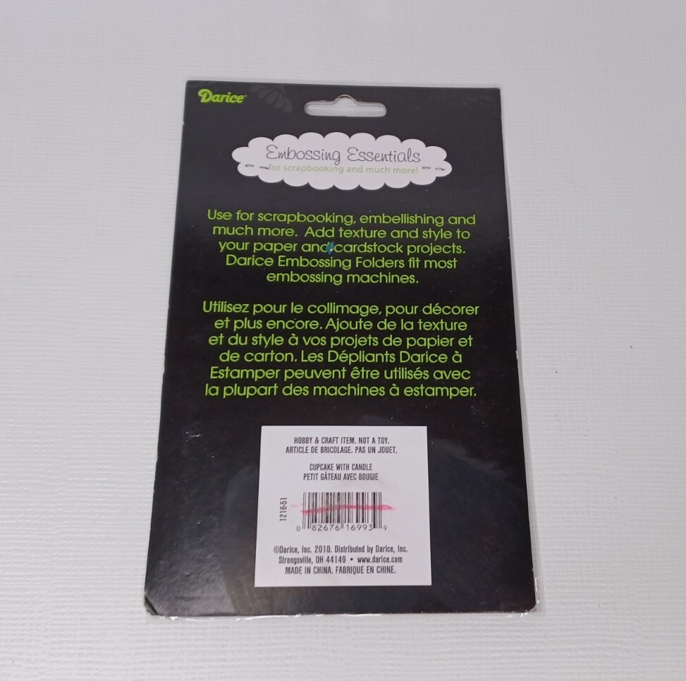 Darice Embossing Essentials Embossing Folder Cupcake With Candle