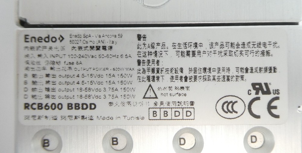 Enedo RCB600 BBDD Power Supply Module Assembly Working Surplus