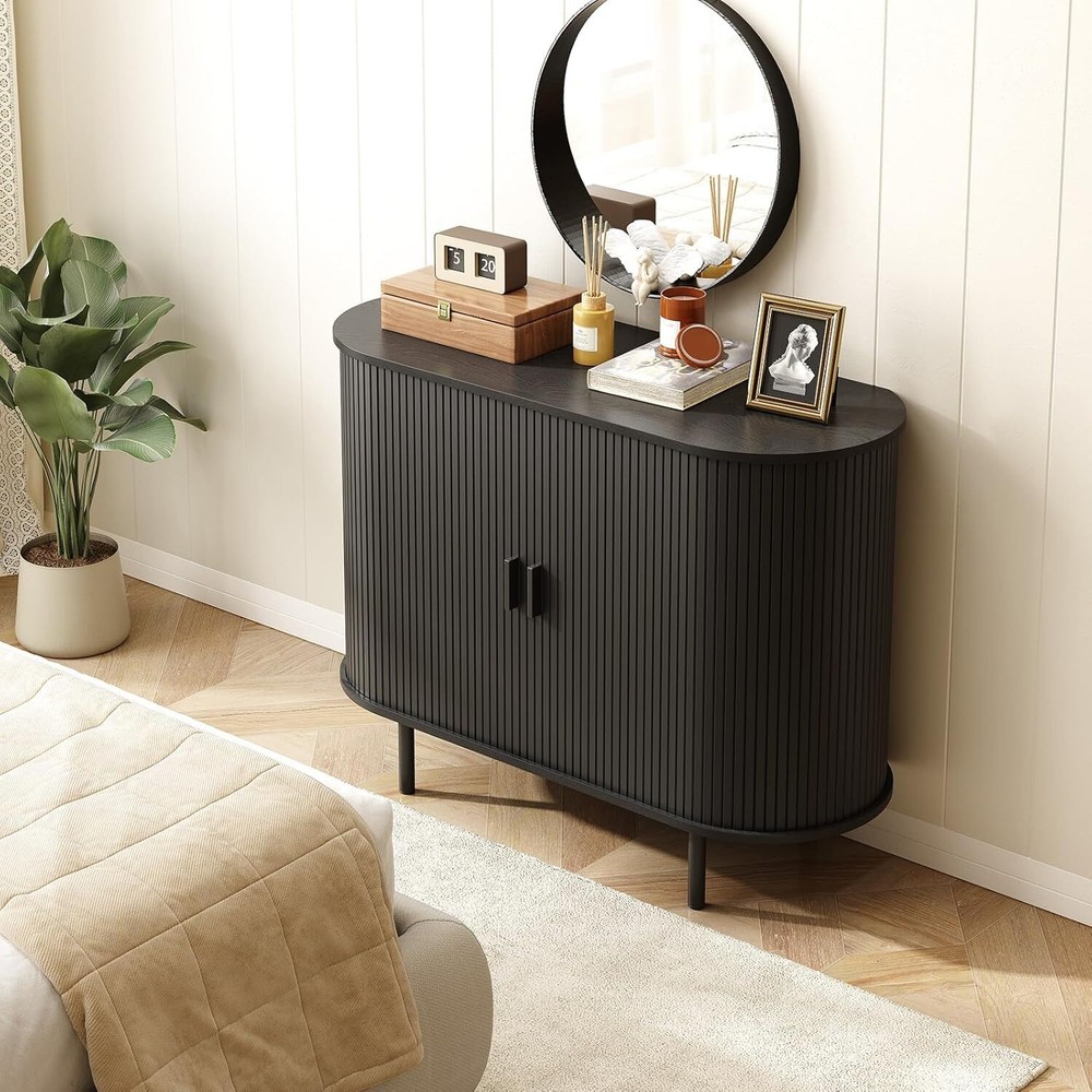 Sideboard Buffet Cabinet with Storage, 40" Storage Cabinet,Entryway, Black