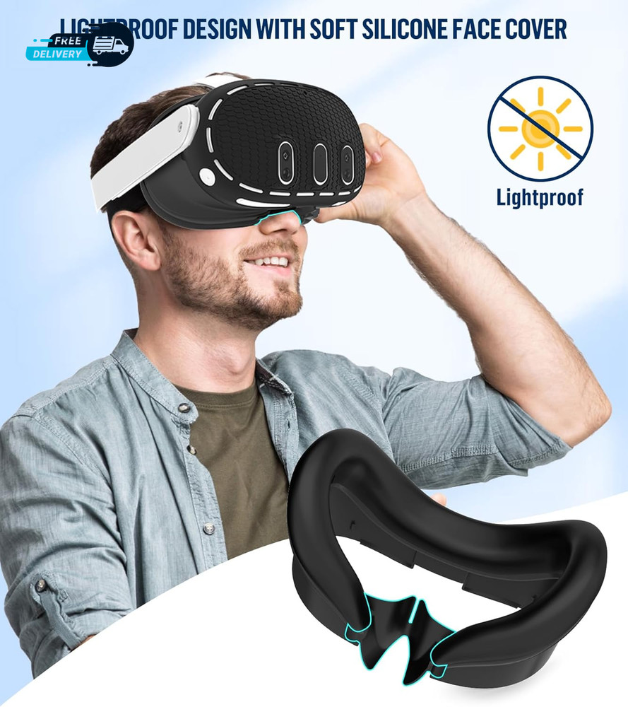 Silicone Cover Set Compatible with Meta/Oculus Quest 3 Accessories Controller