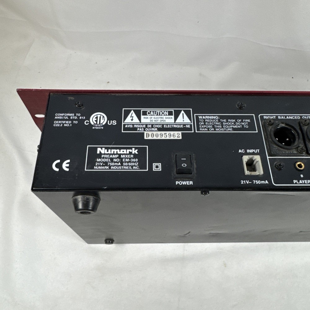 Numark EM-360(Not tested/As is) No Cord