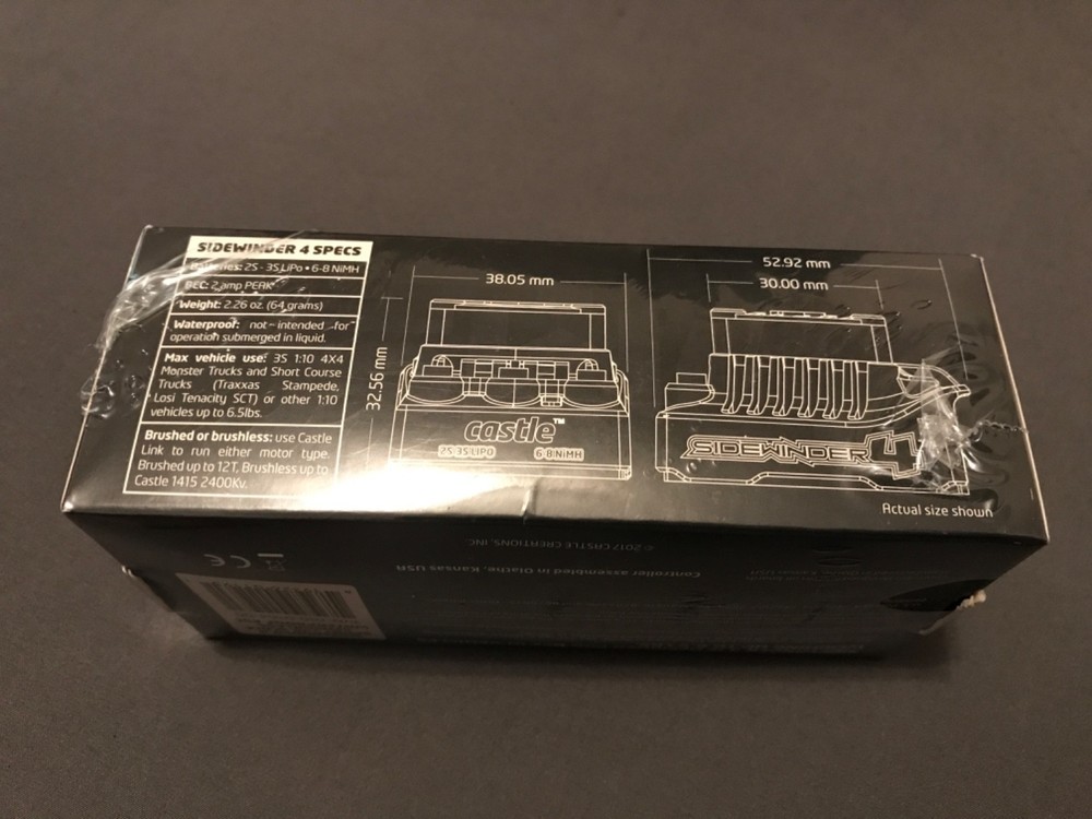 Castle Creations SW4 Sidewinder 4 WP Sensorless ESC / Speed Control Only