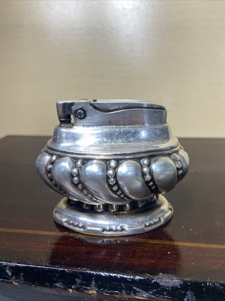 Vintage Ronson Crown Table Lighter Silverplate Art Deco