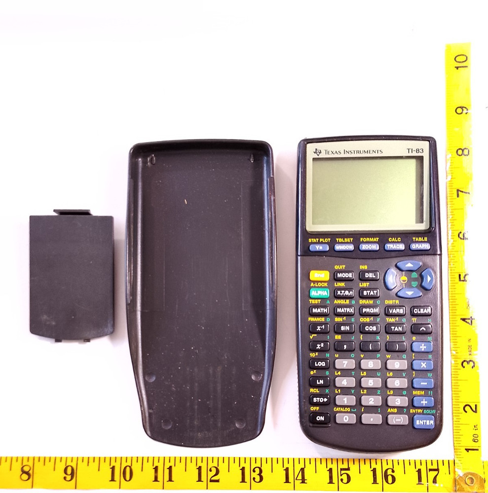 Texas Instruments black TI-83 with front cover untested
