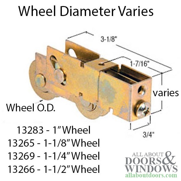 Sliding Glass Door Roller Two Wheels Plain Back Case Dual Wheel Concave Roller