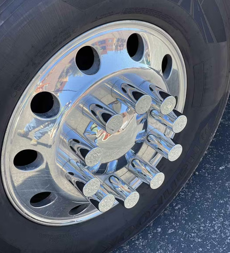 Chrome Plastic 33mm Cylinder Nut Cover 60 Pack