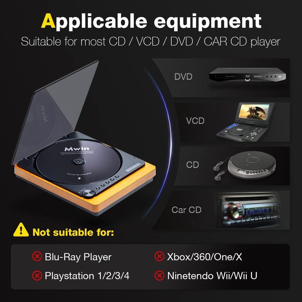 Cd Cleaner Disc For Cd Player Safe And Effective Laser Lens Cleaning Disc Cd/vcd