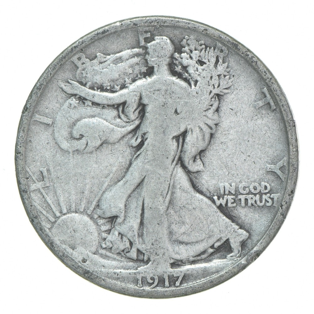 1917-S REV Walking Liberty Half Dollar CIRC 90% Silver