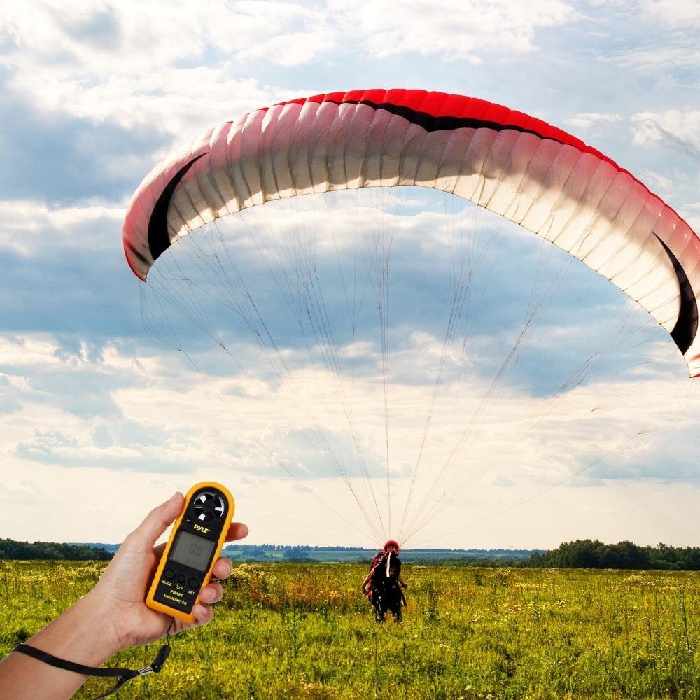 Pyle Digital Anemometer Handheld Thermometer - Portable Handheld Meter, Wind