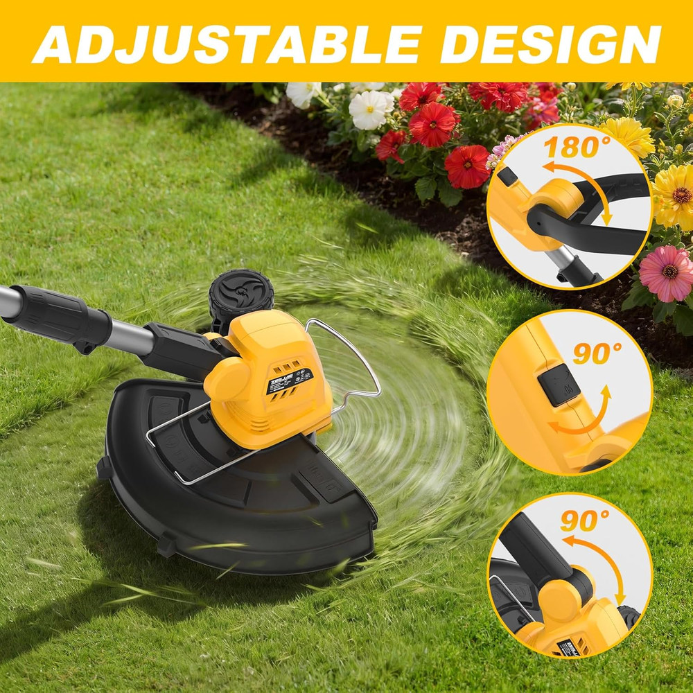 2-In-1 Leaf Blower + 12-Inch 20V Cordless String Trimmer Combo Kit, 8 Pcs Replac
