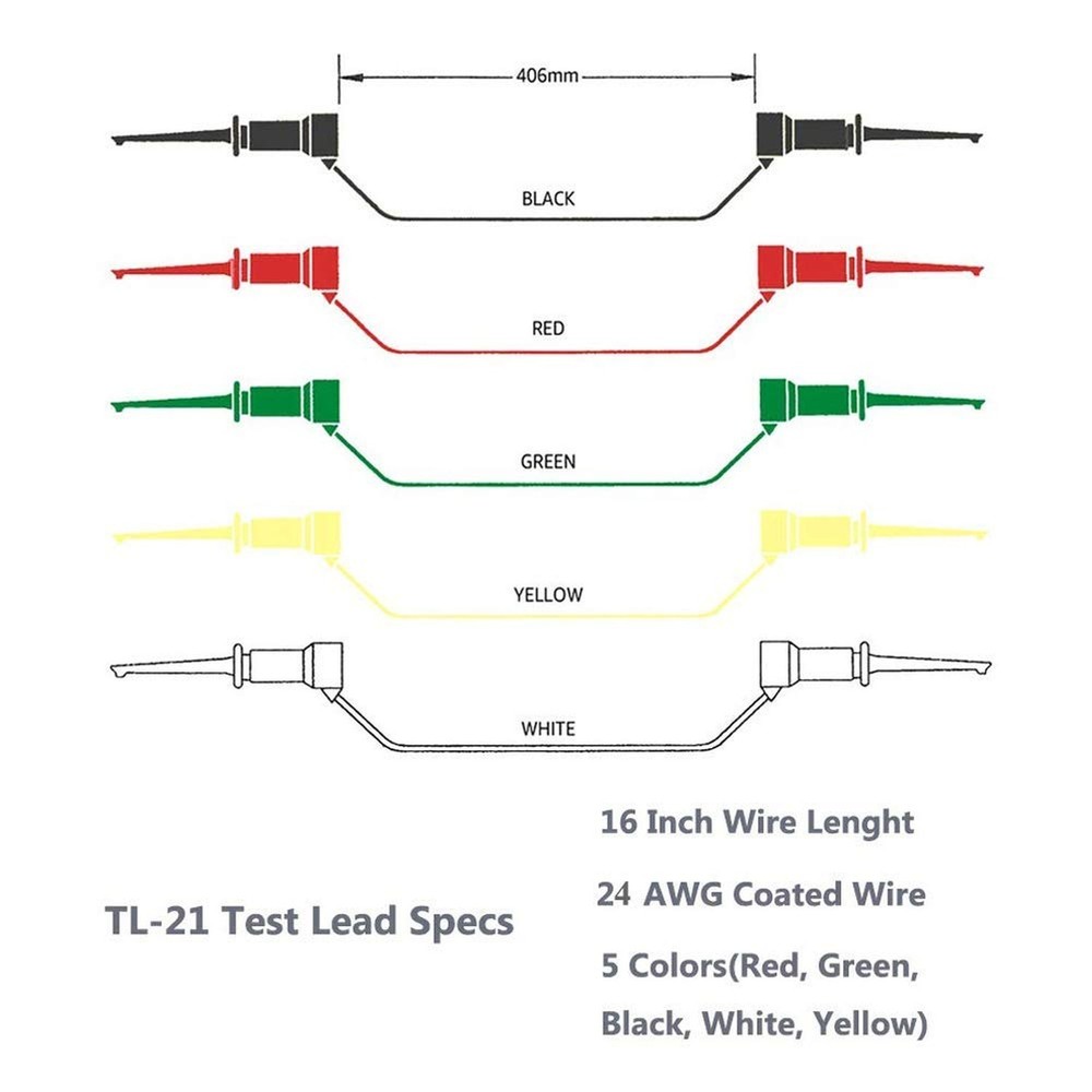 Testing Hook Clip Probe Test Leads Electronics Silicone Test Leads 50cm/19.7I...