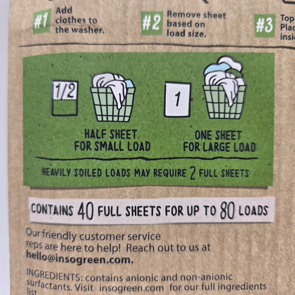 Eco Laundry Detergent Sheets - 80 Loads Laundry Sheets Detergent - Fresh Linen