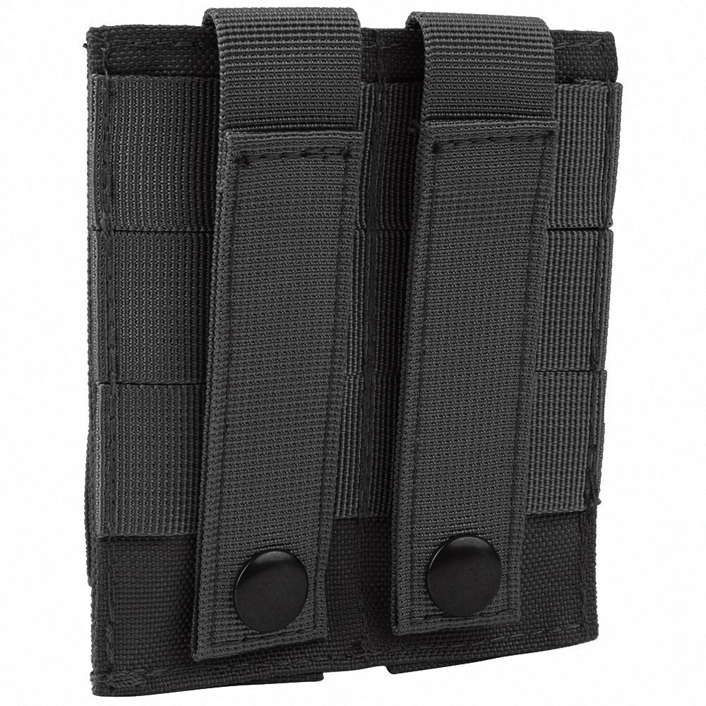 Tactical Molle Double Pistol Magazine Pouch Open-top with Hook Loop Panel Holder