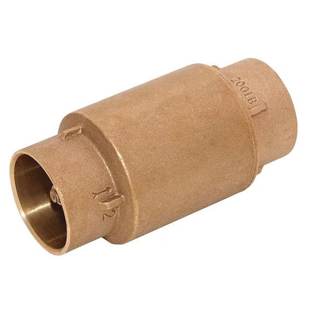 1" Solder Bronze Spring Check Valve, 6Ajy9