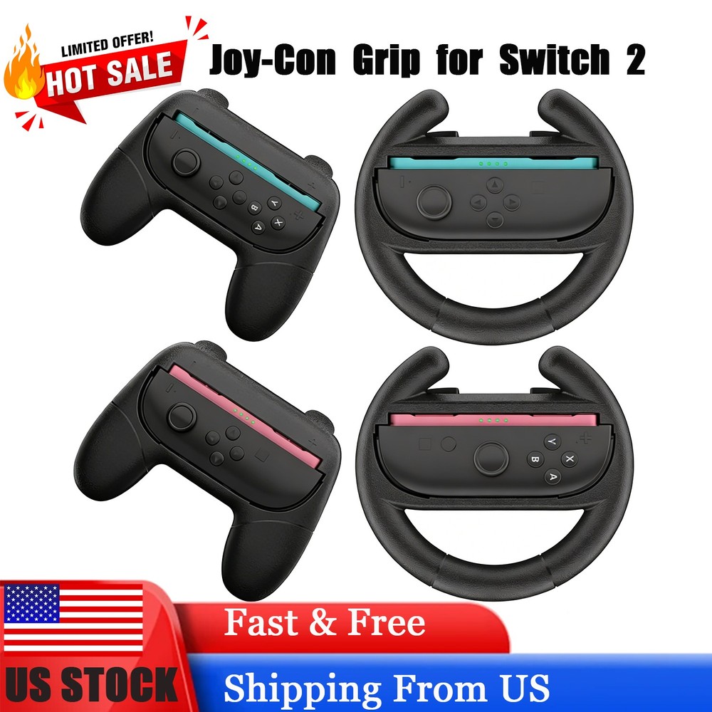 Joy-Con Grip 4 Pack,Steering Wheels for Nintendo Switch 2 Controller,Ergonomic,f