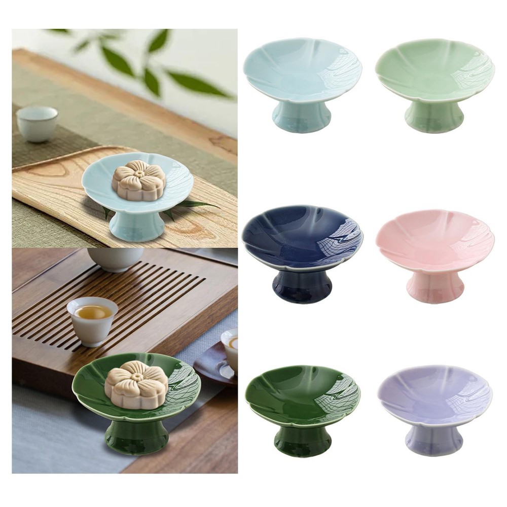 Fruit Plate Footed Elegant Ceramic Dessert Stand for Cupcakes Donuts Wedding
