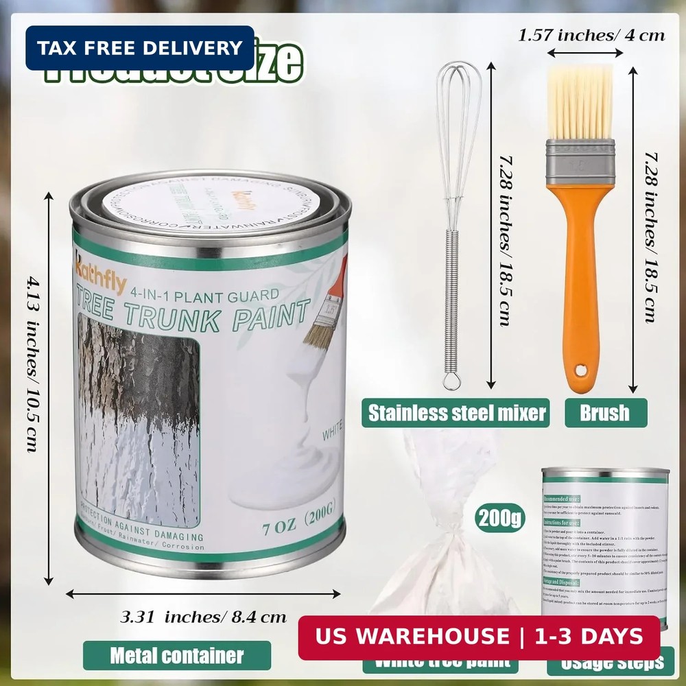 Kathfly Tree Paint Kit Tree Whitewash Trees Trunk Protection with Tinplate Conta