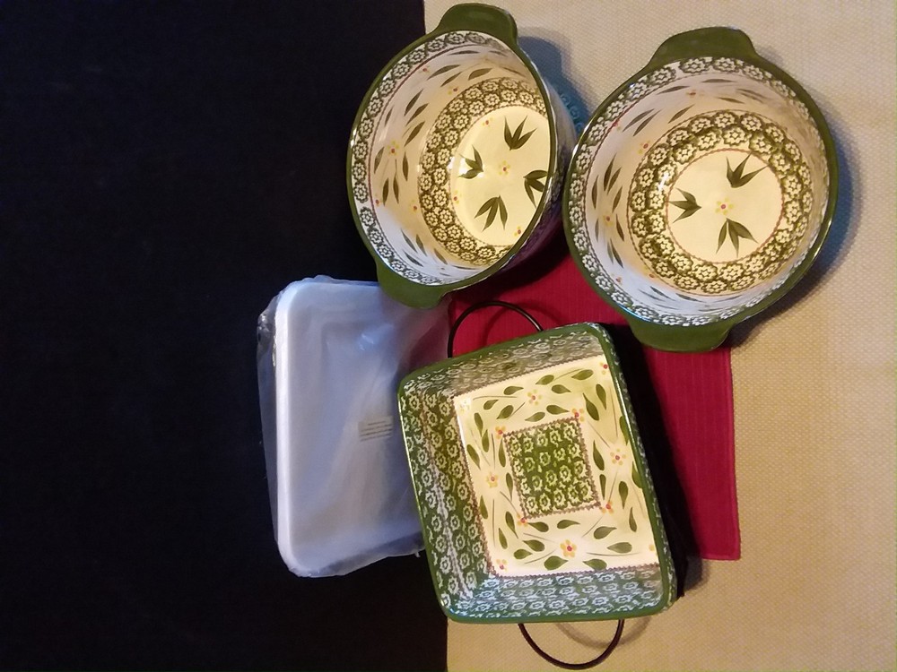 Temp-tations 6 pc Old World Green Bakeware Set Baking Set Cookware